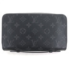 Louis Vuitton Zippy XL Monogram Eclipse Canvas Zip Around Wallet Organizer Black — view 3