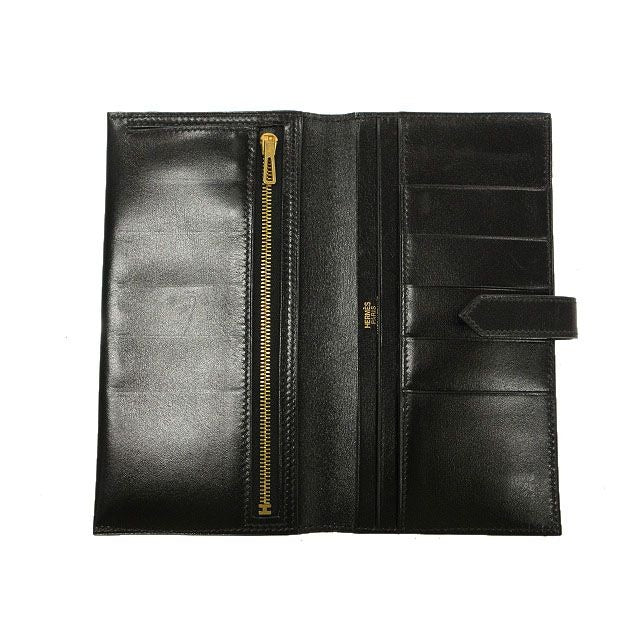 Hermes Classic Bearn Wallet Black Gold — view 3