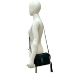 Saint Laurent Paris YSL Logo Leather Tassel Mini Shoulder Bag Pochette Black — view 2