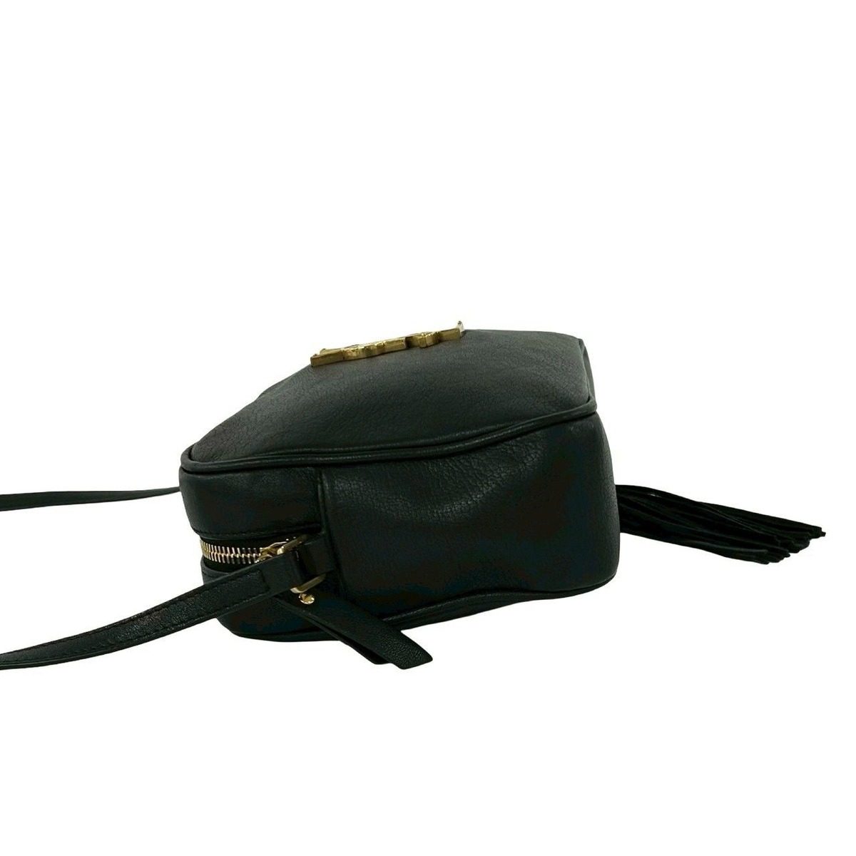 Saint Laurent Paris YSL Logo Leather Tassel Mini Shoulder Bag Pochette Black — view 5