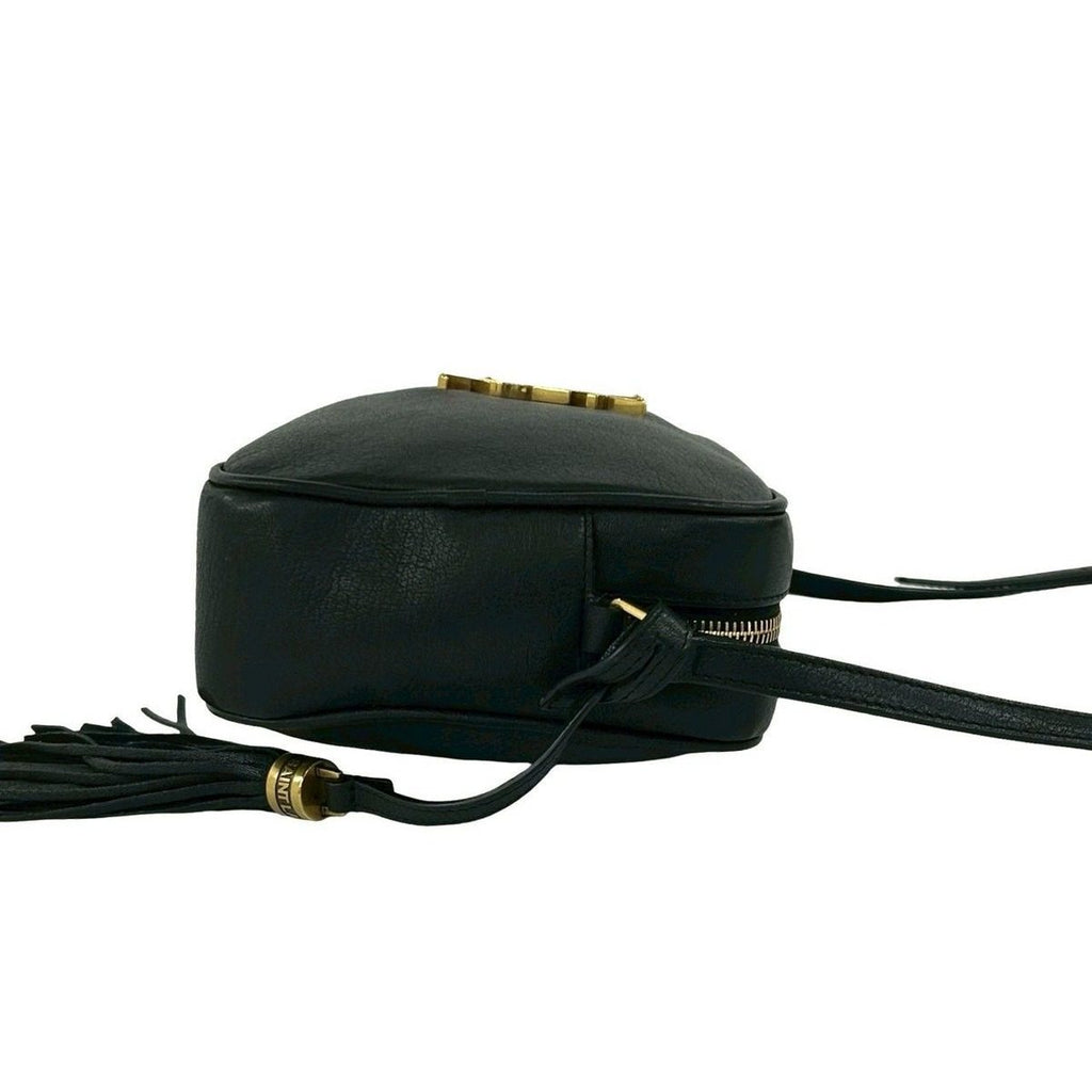 Saint Laurent Paris YSL Logo Leather Tassel Mini Shoulder Bag Pochette Black — view 6