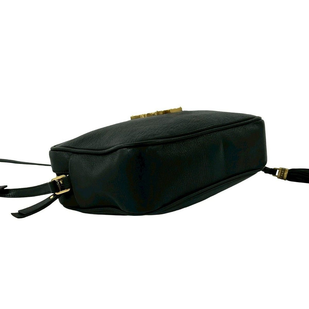 Saint Laurent Paris YSL Logo Leather Tassel Mini Shoulder Bag Pochette Black — view 7