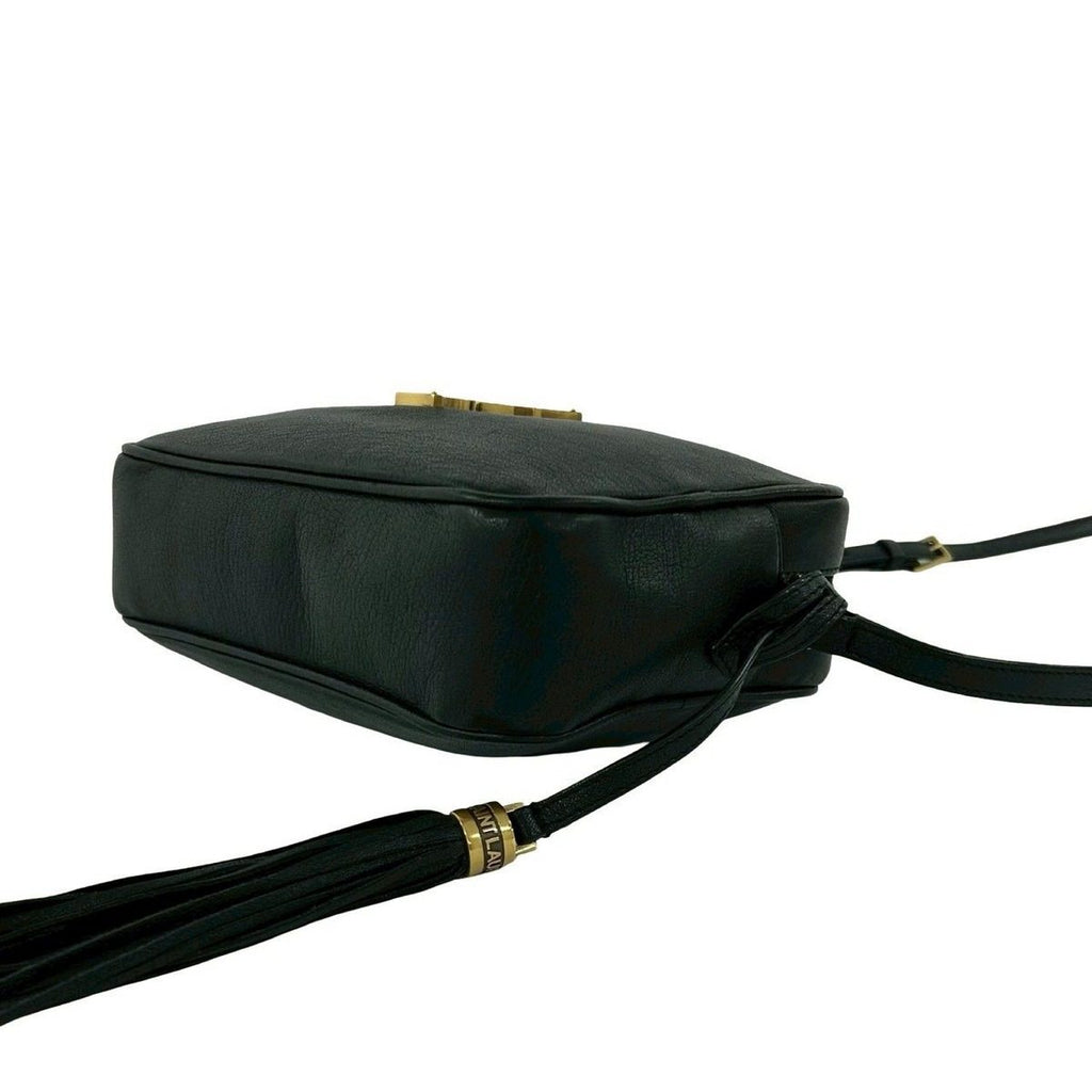 Saint Laurent Paris YSL Logo Leather Tassel Mini Shoulder Bag Pochette Black — view 8