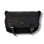 Prada Triangle Logo Cross Black Nero Tessuto Shoulder Bag — view 2