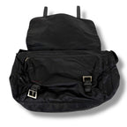 Prada Triangle Logo Cross Black Nero Tessuto Shoulder Bag — view 4