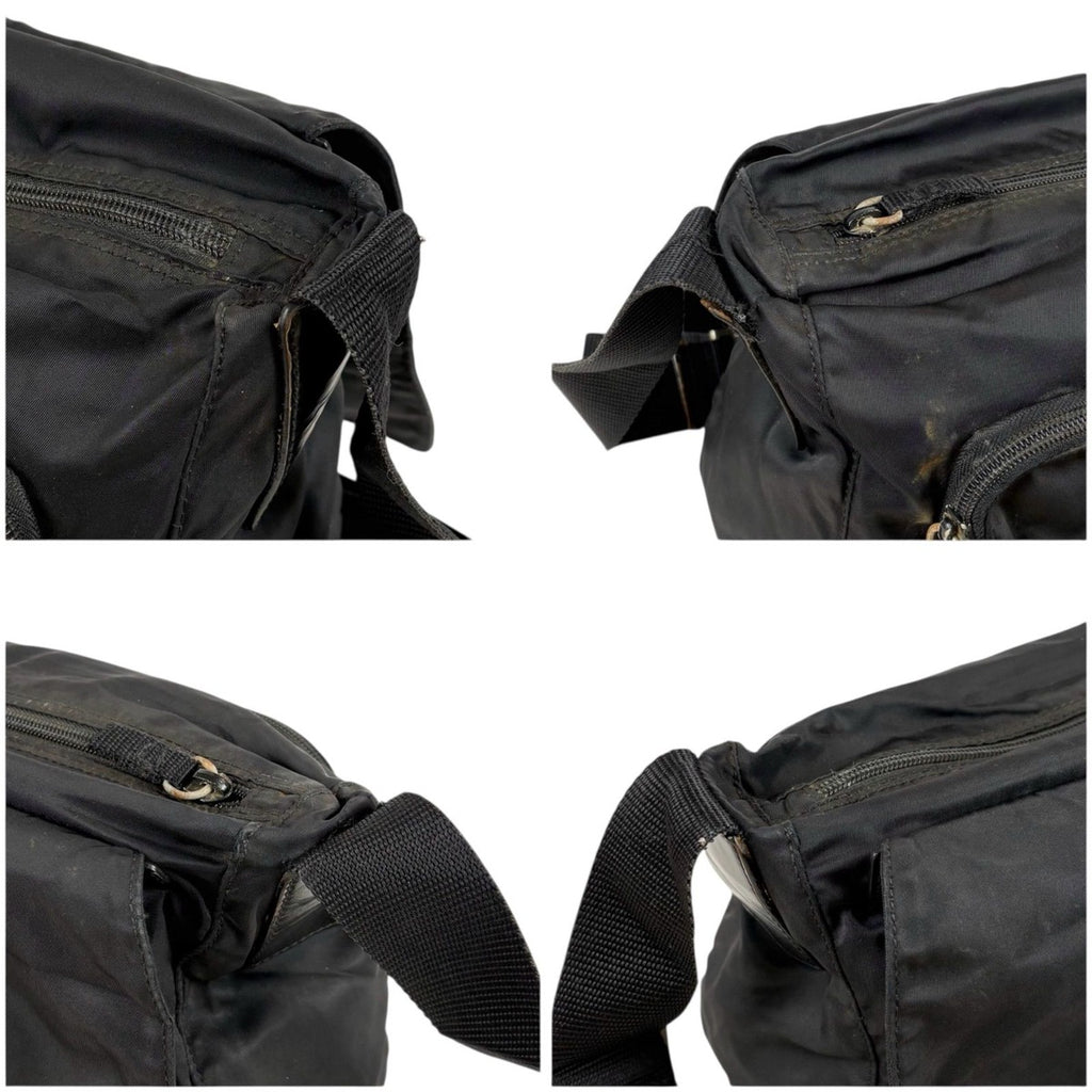Prada Triangle Logo Cross Black Nero Tessuto Shoulder Bag — view 6