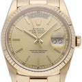 Rolex Day Date Watch 18k Yellow Gold Champagne Gold Polished