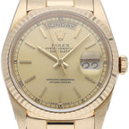 Rolex Day Date Watch 18k Yellow Gold Champagne Gold Polished