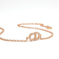Christian Dior Clair D LUNE Bracelet Bangle Cuff Pink Gold CD Logo Rhinestone