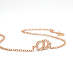 Christian Dior Clair D LUNE Bracelet Bangle Cuff Pink Gold CD Logo Rhinestone
