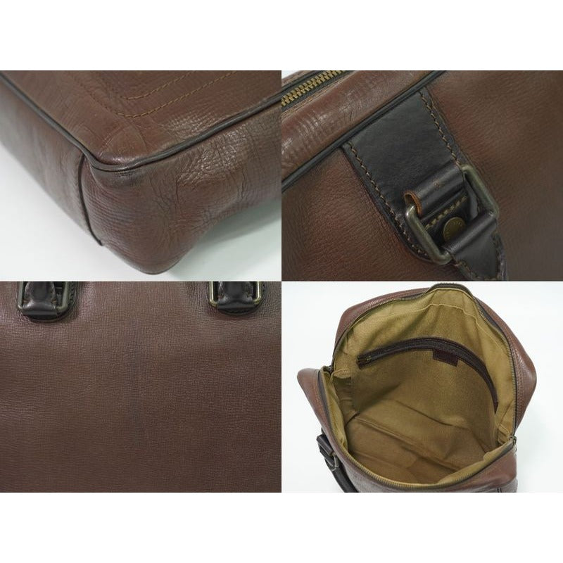 Louis Vuitton Euron Utah Leather Business Bag Handbag Cafe Brown — view 8