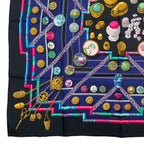 Hermes Scarf Silk Carre 90 Petite Main Seamstress Black — view 4
