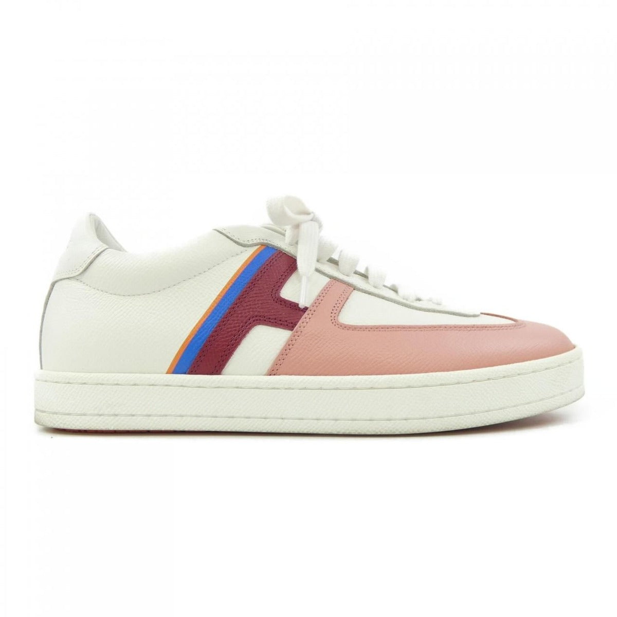 Hermes Boomerang Sneakers White 38 Pink Red Blue
