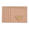 Prada Vitello Card Case Leather Cipria Gold