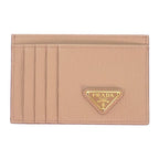 Prada Vitello Card Case Leather Cipria Gold