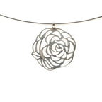 Chanel Camellia Necklace Choker Silver Metal