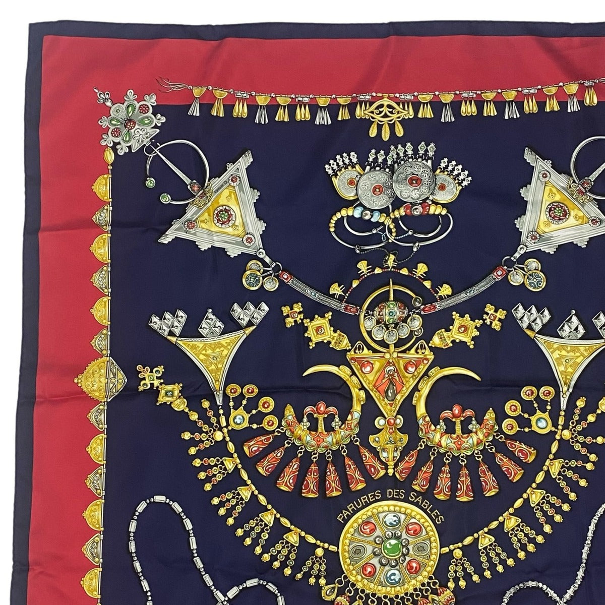 Hermes Scarf Carre 90 Parures Des Sables Desert Silk Red — view 2