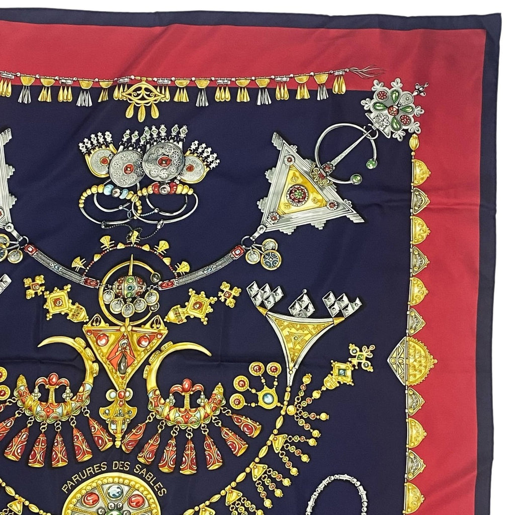 Hermes Scarf Carre 90 Parures Des Sables Desert Silk Red — view 3