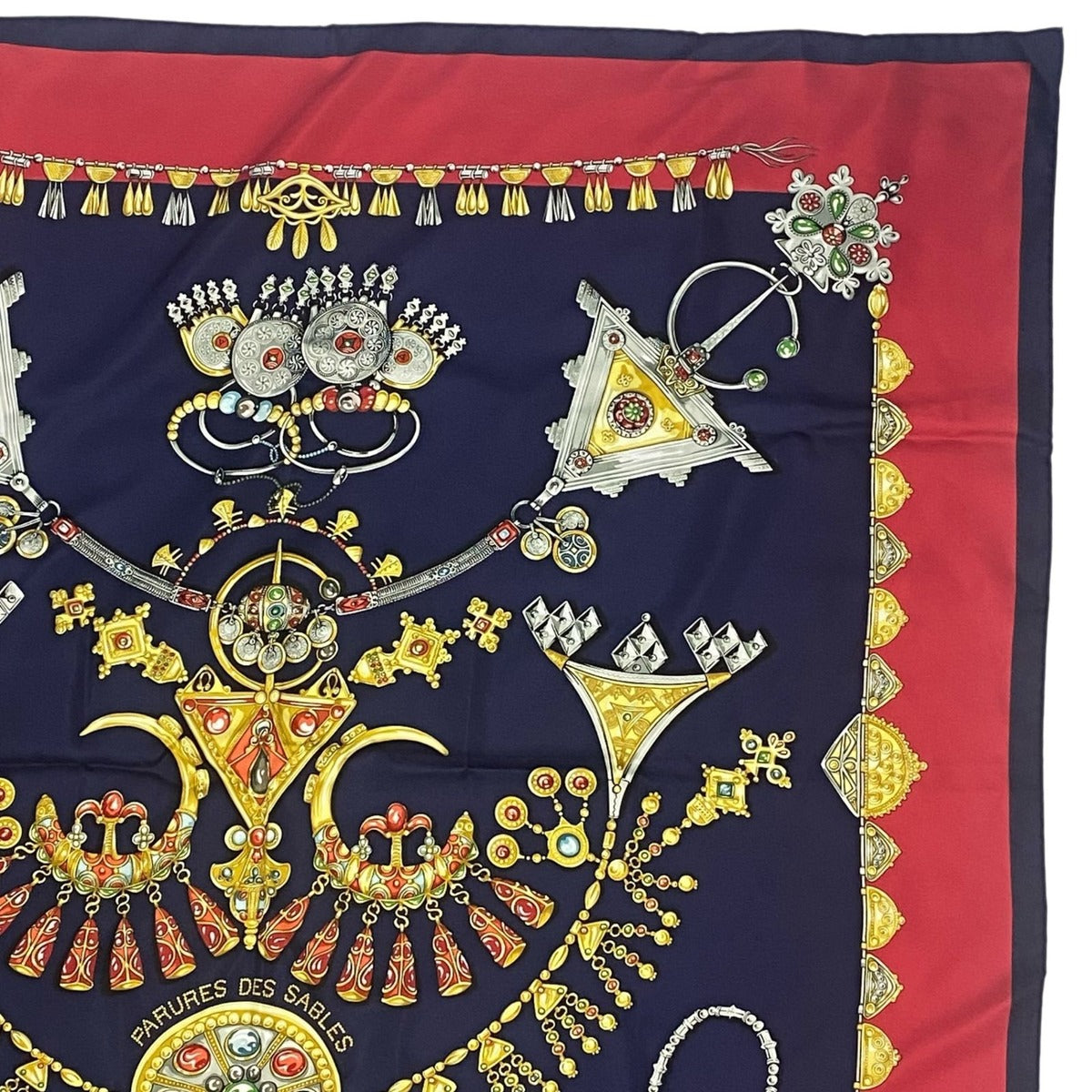 Hermes Scarf Carre 90 Parures Des Sables Desert Silk Red — view 3