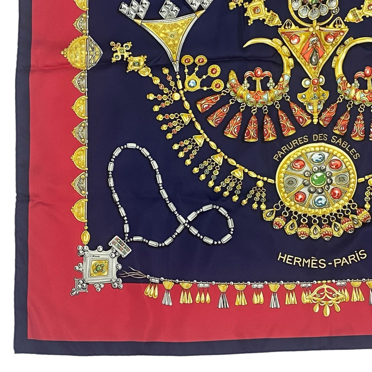Hermes Scarf Carre 90 Parures Des Sables Desert Silk Red — view 4