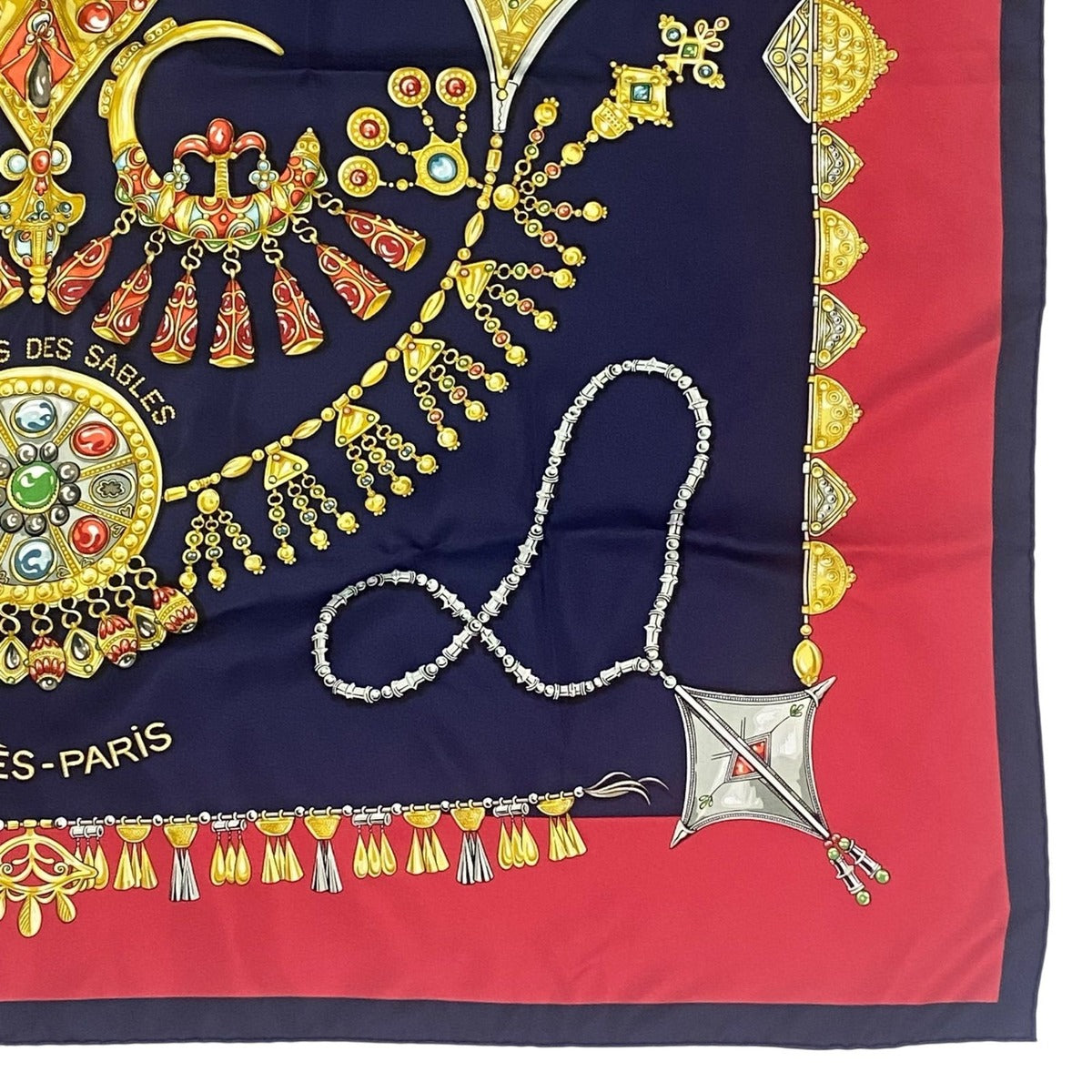 Hermes Scarf Carre 90 Parures Des Sables Desert Silk Red — view 5