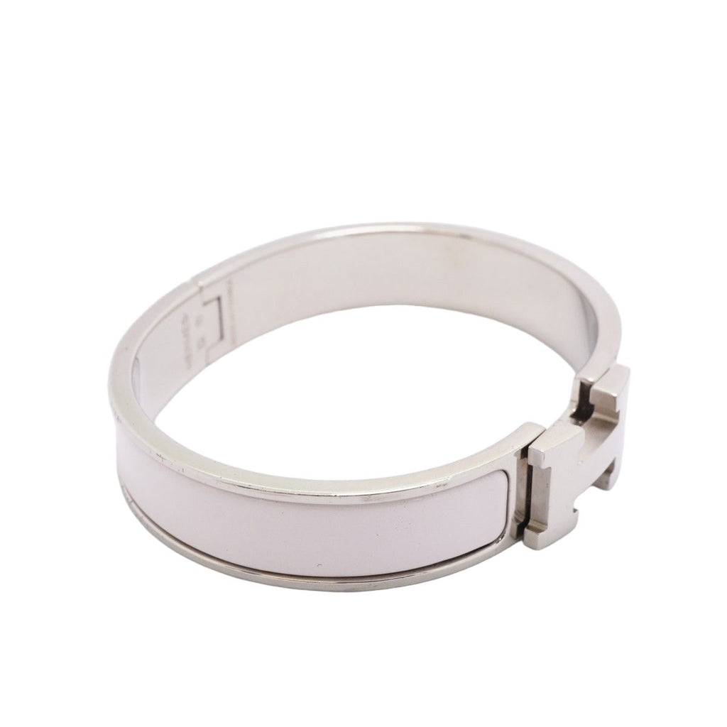 Hermes Bangle Clic Clac PM Metal Silver Pink Bracelet — view 2