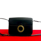 Celine Vintage Circle Logo Hardware Calf Leather Shoulder Bag