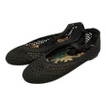 Dior CD Logo Mesh Flat Ballet Shoes 37.5 Black Fabric
