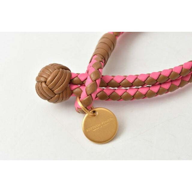 Bottega Veneta Bracelet Bangle Intrecciato Double Pink Brown — view 2