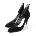 Hermes Vecteur Feather Motif Suede Leather Pumps Black 35 Storage With Bag