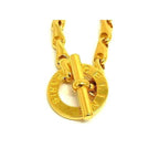 Celine Necklace Circle Logo Long Gold Metal Chain — view 3
