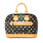Louis Vuitton Monogram Multicolor Alma Noir Black Leather