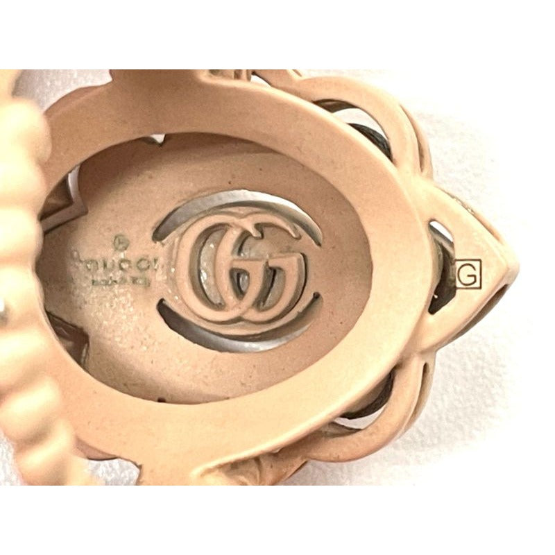 Gucci Michele Period Stone Faux Pearl Flower Ring 14 — view 6