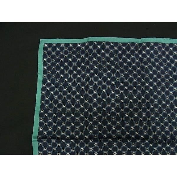 Gucci Interlocking Silk Handkerchief Pocket Chief Navy Blue — view 2