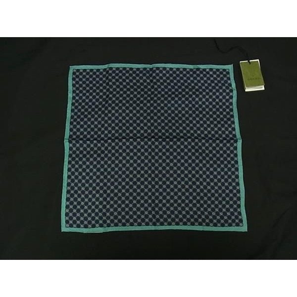 Gucci Interlocking Silk Handkerchief Pocket Chief Navy Blue