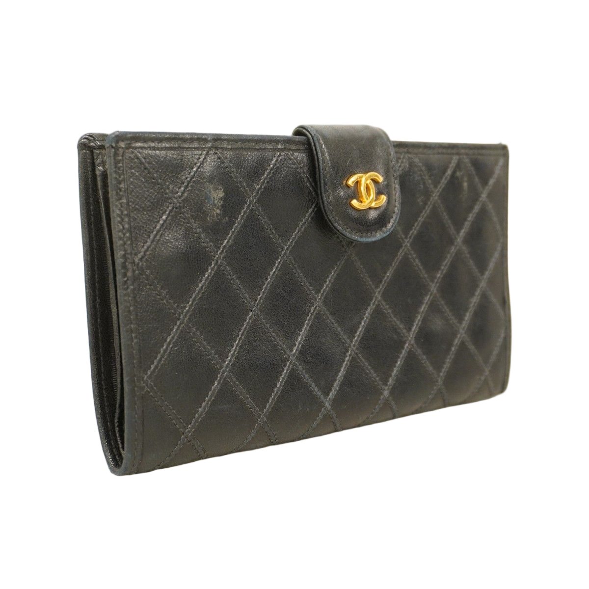 Chanel Wallet Bicolor Lambskin Black Gold — view 2