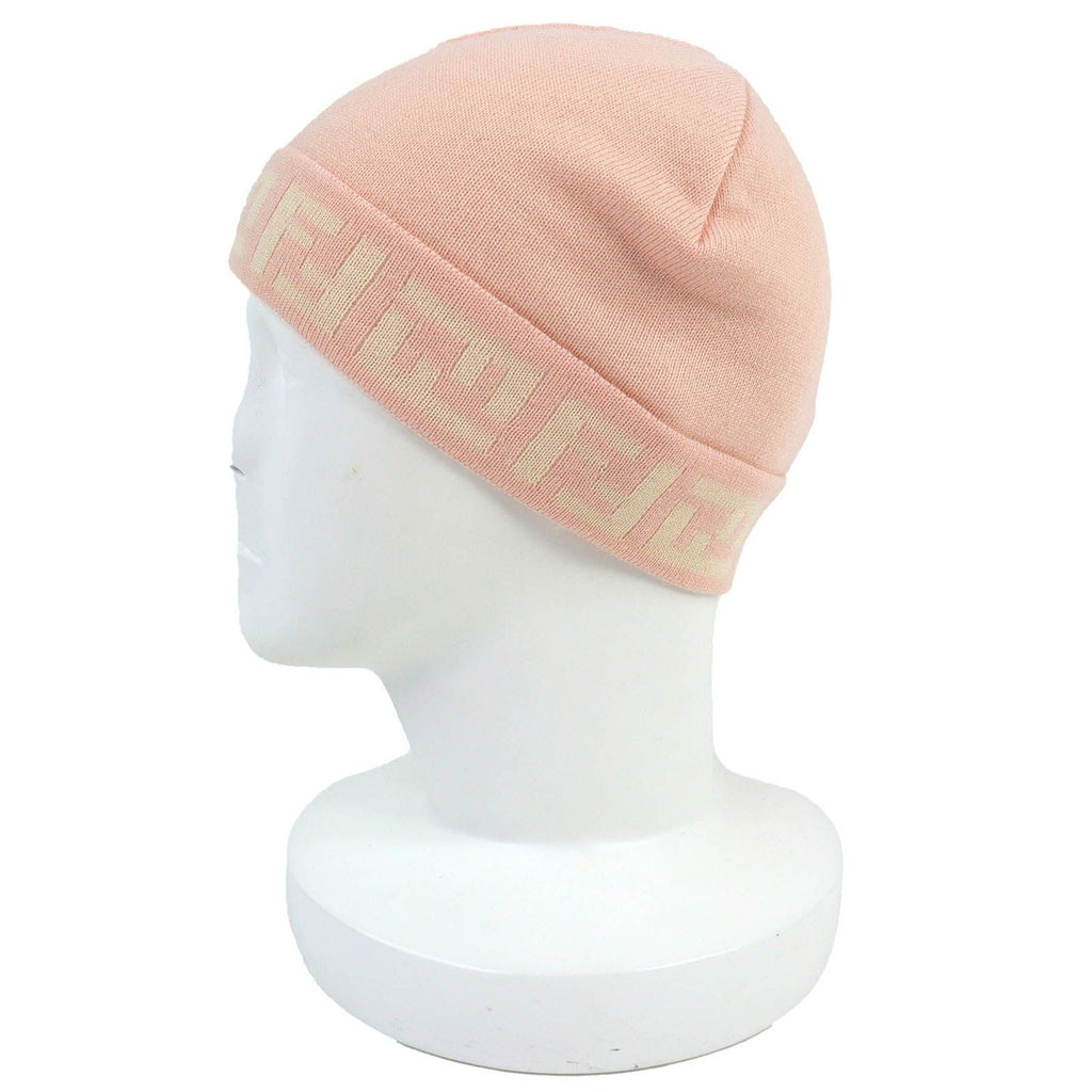 Fendi Wool Zucca Pattern Knit Cap Beanie Pink — view 2