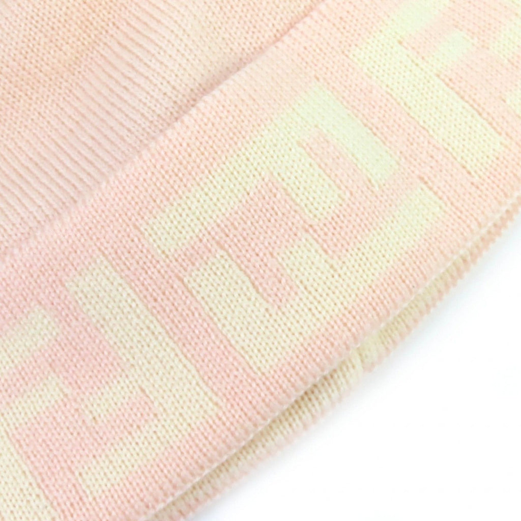 Fendi Wool Zucca Pattern Knit Cap Beanie Pink — view 6