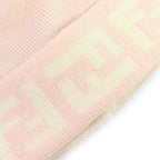 Fendi Wool Zucca Pattern Knit Cap Beanie Pink — view 6