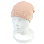 Fendi Wool Zucca Pattern Knit Cap Beanie Pink