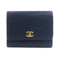 Chanel Trifold Navy Wallet