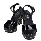 Chanel Patent Leather Camellia Sandal