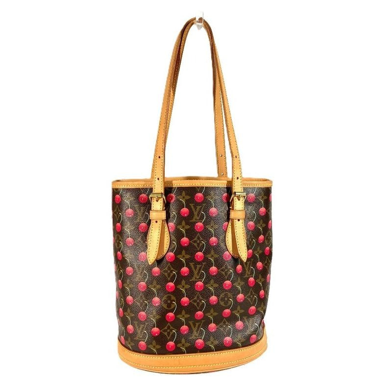 Louis Vuitton Shoulder Bag Bucket PM Monogram Cherry Canvas Red