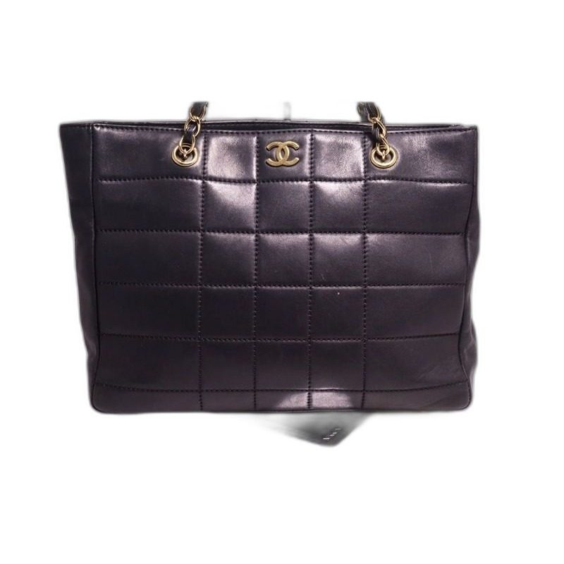 Chanel Chocolate Bar Leather Chain Tote