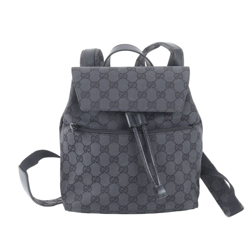 Gucci GG Canvas Leather Backpack Black