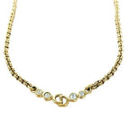 Christian Dior Necklace Metal Vintage Rhinestone CD Logo