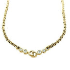 Christian Dior Necklace Metal Vintage Rhinestone CD Logo — view 2