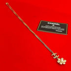 Chanel Coco Mark Flower Motif GP Faux Pearl Necklace Pendant 18BC