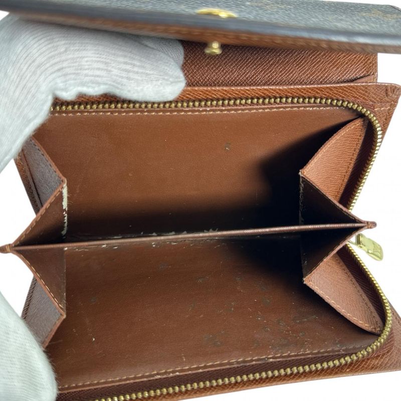 Louis Vuitton Monogram L-shaped Zipper Porte Monnaie Vie Tresor Fold — view 9