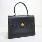 Celine Flap Handbag Leather Black Gold